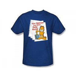 Garfield - Duly Noted Slim Fit Adult T-Shirt In Royal
