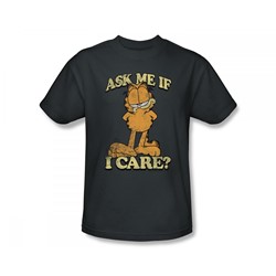 Garfield - Ask Me Slim Fit Adult T-Shirt In Charcoal