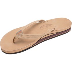 Rainbow - Womens Premier Leather Double Layer Arch Narrow Strap Sandals