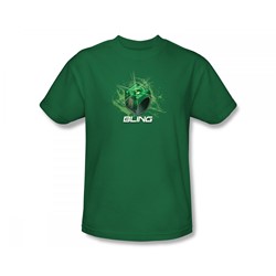 Green Lantern - Ring Bling Slim Fit Adult T-Shirt In Kelly Green