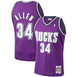 Mitchell And Ness - Milwaukee Bucks Mens Nba Swingman Road 00 Ray Allen Jersey