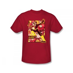 Justice League - Flash Slim Fit Adult T-Shirt In Red