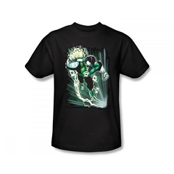 Justice League - Emerald Energy Slim Fit Adult T-Shirt In Black