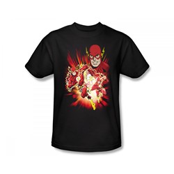 Justice League - Speed Force Slim Fit Adult T-Shirt In Black