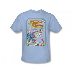 Justice League - Ww #212 Cover Slim Fit Adult T-Shirt In Light Blue