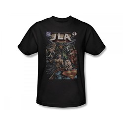 Justice League - Jla #1 Cover Slim Fit Adult T-Shirt In Black