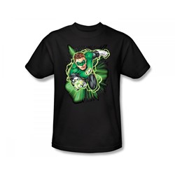 Justice League - Green Lantern Energy Slim Fit Adult T-Shirt In Black