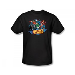 Justice League - Ready To Fight Slim Fit Adult T-Shirt In Black