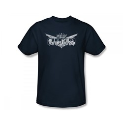 Justice League - Justice Wings Slim Fit Adult T-Shirt In Navy