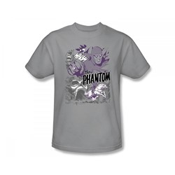 Sunday Funnies - Ghostly Collage Adult T-Shirt In Silver