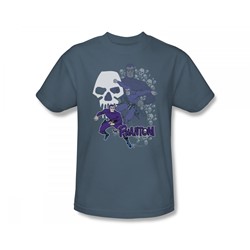 Sunday Funnies - Phantom Skulls Adult T-Shirt In Slate