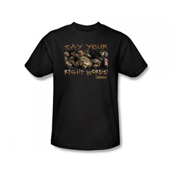 Labyrinth - Say Your Right Words Slim Fit Adult T-Shirt In Black