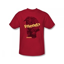 Labyrinth - Ludo Friend Slim Fit Adult T-Shirt In Red
