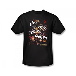 Labyrinth - Right Words Slim Fit Adult T-Shirt In Black