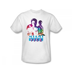 Miami Vice - Crockett And Tubbs Slim Fit Adult T-Shirt In White
