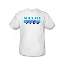 Miami Vice - Miami Vice Logo Slim Fit Adult T-Shirt In White