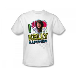 Saved By The Bell - I Love Kelly Slim Fit Adult T-Shirt In White