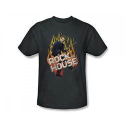 House - Rock The House Slim Fit Adult T-Shirt In Charcoal