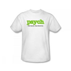 Psych - Psych Slim Fit Adult T-Shirt In White