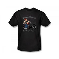Popeye - Pure Muscle Slim Fit Adult T-Shirt In Black