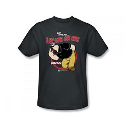 Popeye - Lay One On Me Slim Fit Adult T-Shirt In Charcoal