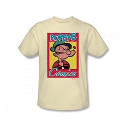 Popeye - Popeye Comics Slim Fit Adult T-Shirt In Cream