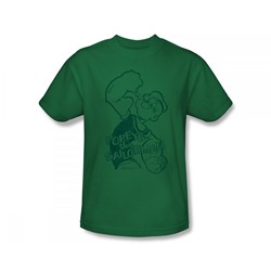 Popeye - Spinach Strong Slim Fit Adult T-Shirt In Kelly Green