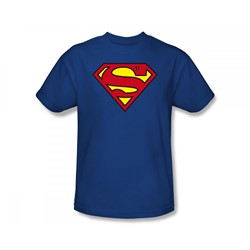 Superman - Classic Superman Logo Slim Fit Adult T-Shirt In Royal