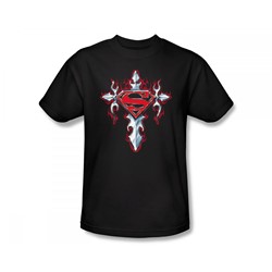 Superman - Gothic Steel Logo Slim Fit Adult T-Shirt In Black