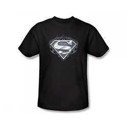 Superman - Biker Metal Slim Fit Adult T-Shirt In Black