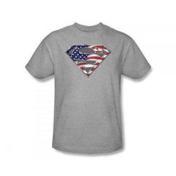Superman - All American Shield Slim Fit Adult T-Shirt In Heather