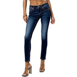 Miss Me - Womens Victory Leaf Mid-Rise Skinny Jeans