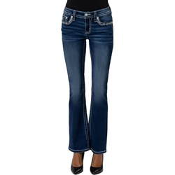 Miss Me - Womens 32" Intricate Wing Mid-Rise Bootcut Jeans