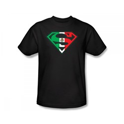 Superman - Mexican Shield Slim Fit Adult T-Shirt In Black