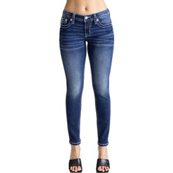 Miss Me - Womens Victory Leaf Mid-Rise Skinny Jeans