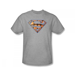 Superman - Basketball Shield Slim Fit Adult T-Shirt In Heather
