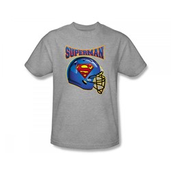 Superman - Superman Helmet Slim Fit Adult T-Shirt In Heather