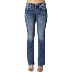 Miss Me - Womens 32" Wing Pocket Mid-Rise Bootcut Jeans