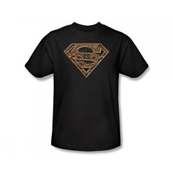 Superman - Aztec Shield Slim Fit Adult T-Shirt In Black