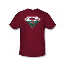 Superman - Welsh Shield Slim Fit Adult T-Shirt In Cardinal