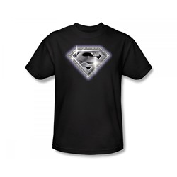 Superman - Bling Shield Slim Fit Adult T-Shirt In Black