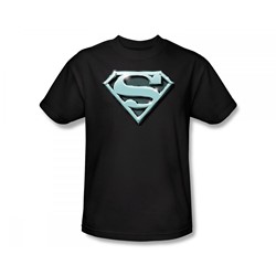 Superman - Chrome Shield Slim Fit Adult T-Shirt In Black