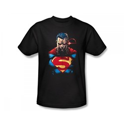 Superman - Displeased Slim Fit Adult T-Shirt In Black