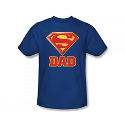 Superman - Super Dad Slim Fit Adult T-Shirt In Royal