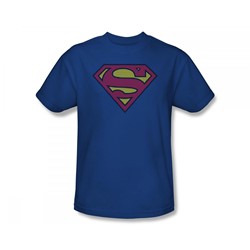 Superman - Superman Little Logos Slim Fit Adult T-Shirt In Royal