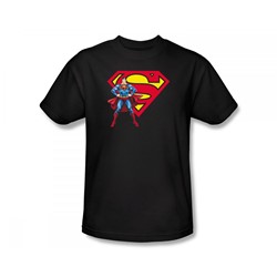 Superman - Superman & Logo Slim Fit Adult T-Shirt In Black