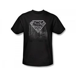 Superman - Skyline Slim Fit Adult T-Shirt In Black