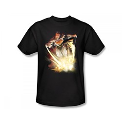 Superman - Explosive Slim Fit Adult T-Shirt In Black