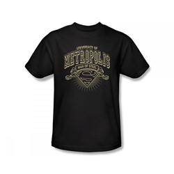 Superman - University Of Metropolis Slim Fit Adult T-Shirt In Black