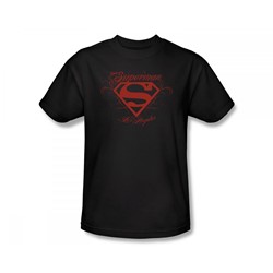 Superman - Superman La Slim Fit Adult T-Shirt In Black